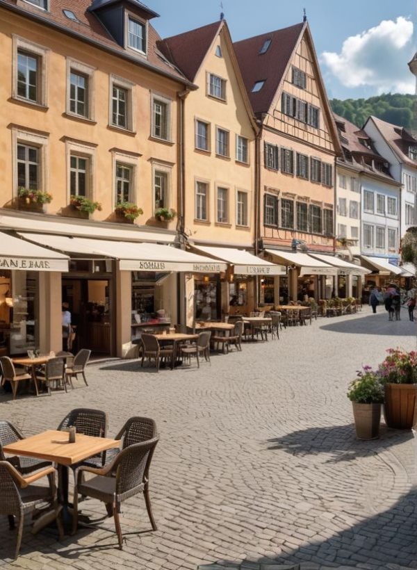 a group of people working on a big table on their laptops, headphones, water bottles